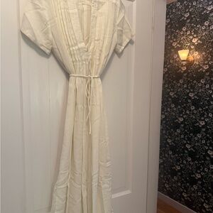 rag & bone Cream Pleated midi Dress